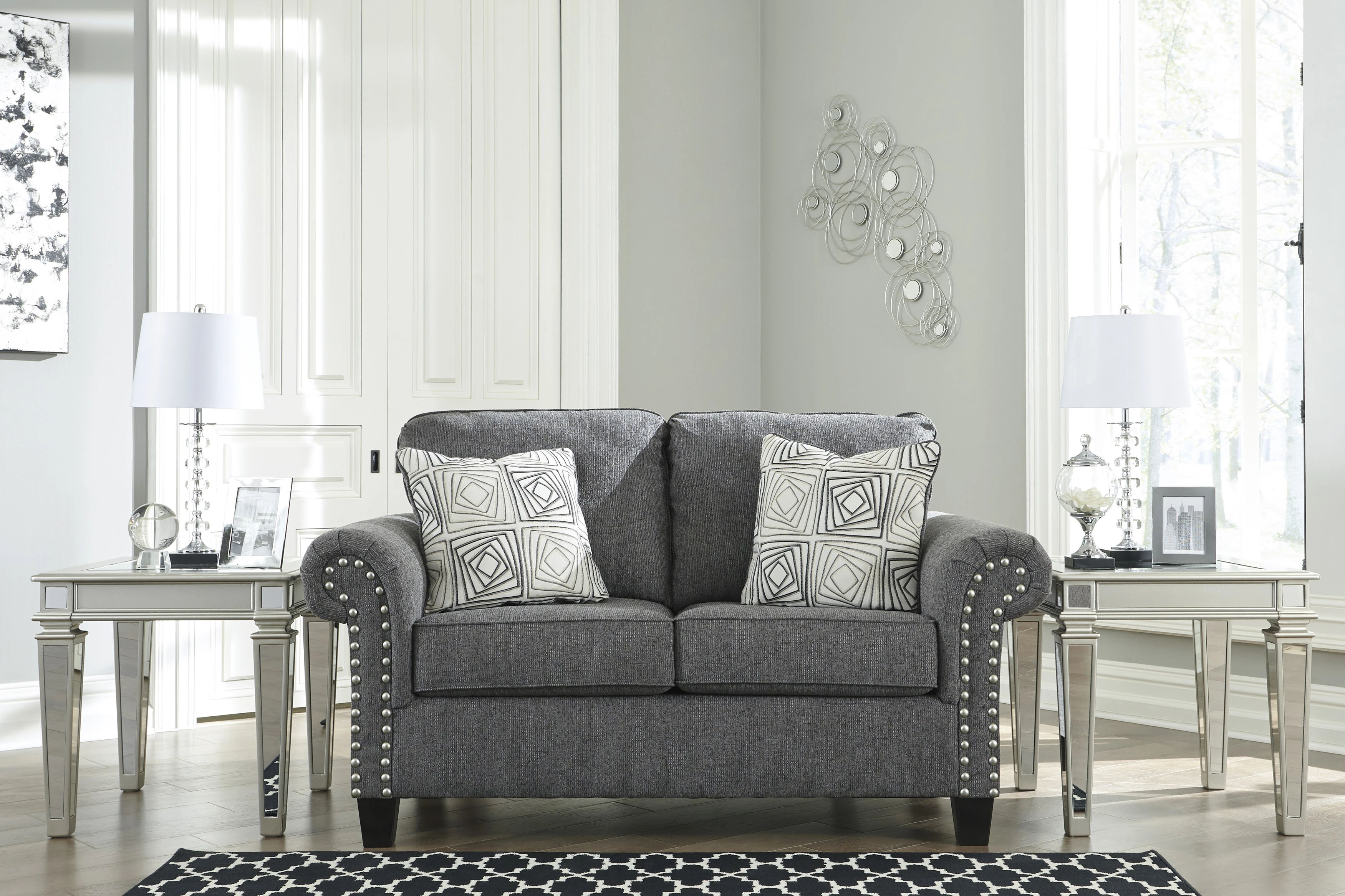 Agleno Charcoal Loveseat thumbnail 5