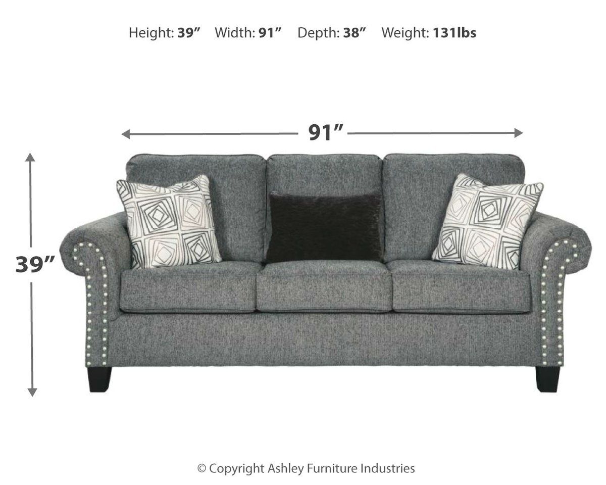 Agleno Charcoal Sofa thumbnail 4
