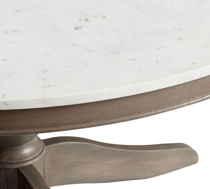 Alexandra Round Marble Pedestal Dining Table  thumbnail 3