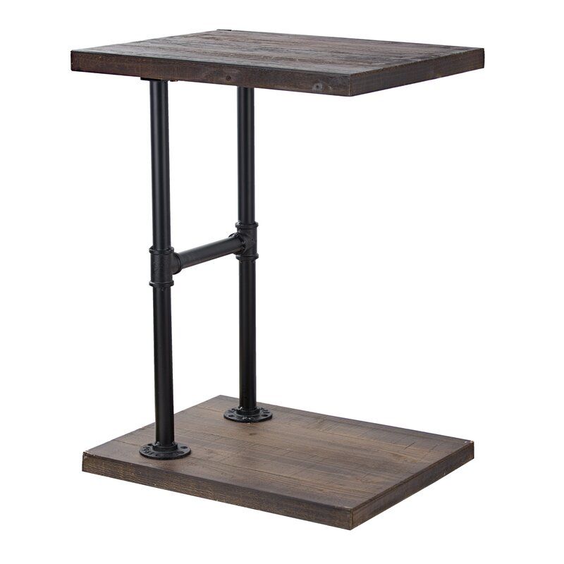 Decor Furniture Wood and Metal C Style End Table thumbnail 3