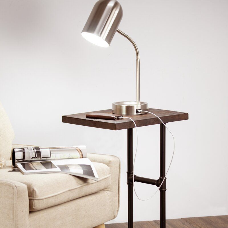 Decor Furniture Wood and Metal C Style End Table thumbnail 4