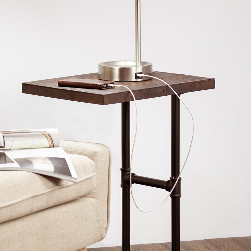 Decor Furniture Wood and Metal C Style End Table thumbnail 5
