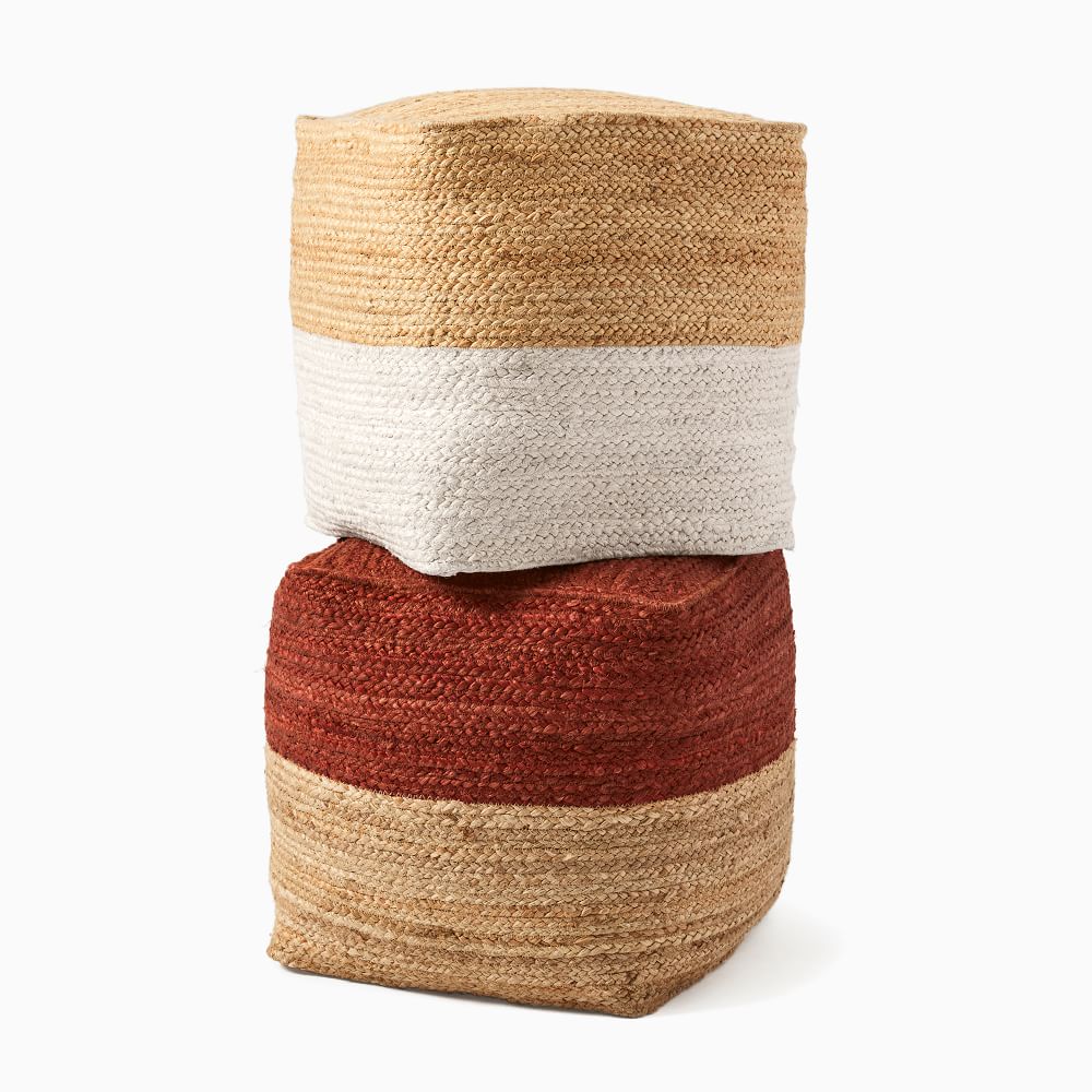 Jute Colorblock Pouf thumbnail 3
