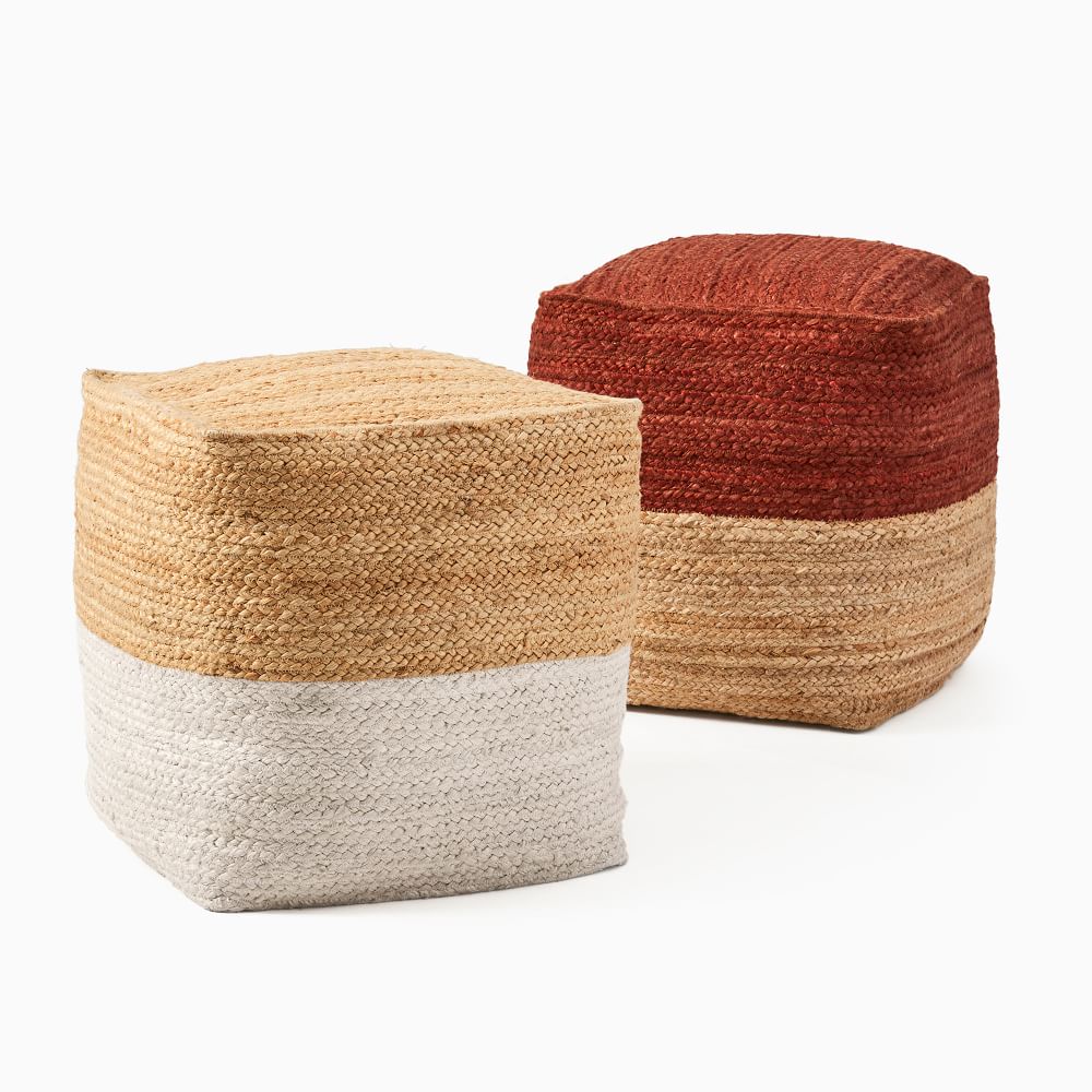 Jute Colorblock Pouf thumbnail 4