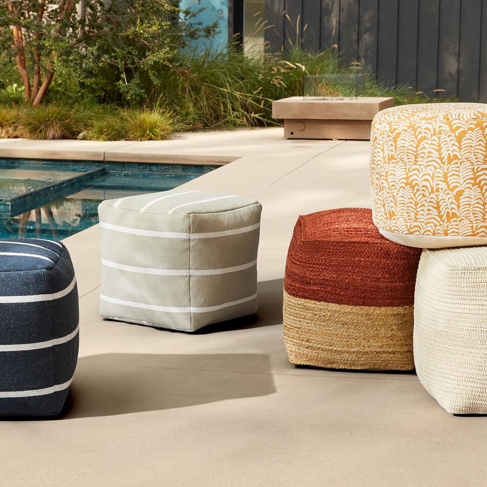 Jute Colorblock Pouf thumbnail 7