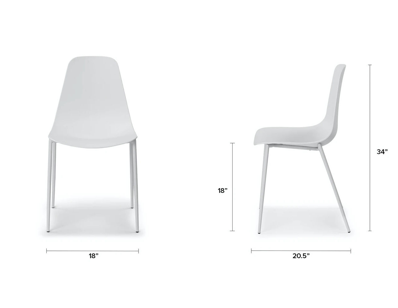 Svelti Pure White Dining Chair Set Of 2 thumbnail 4