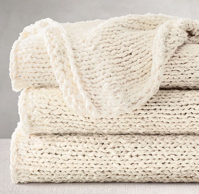 HAND KNIT SOFT COTTON THROW thumbnail 3
