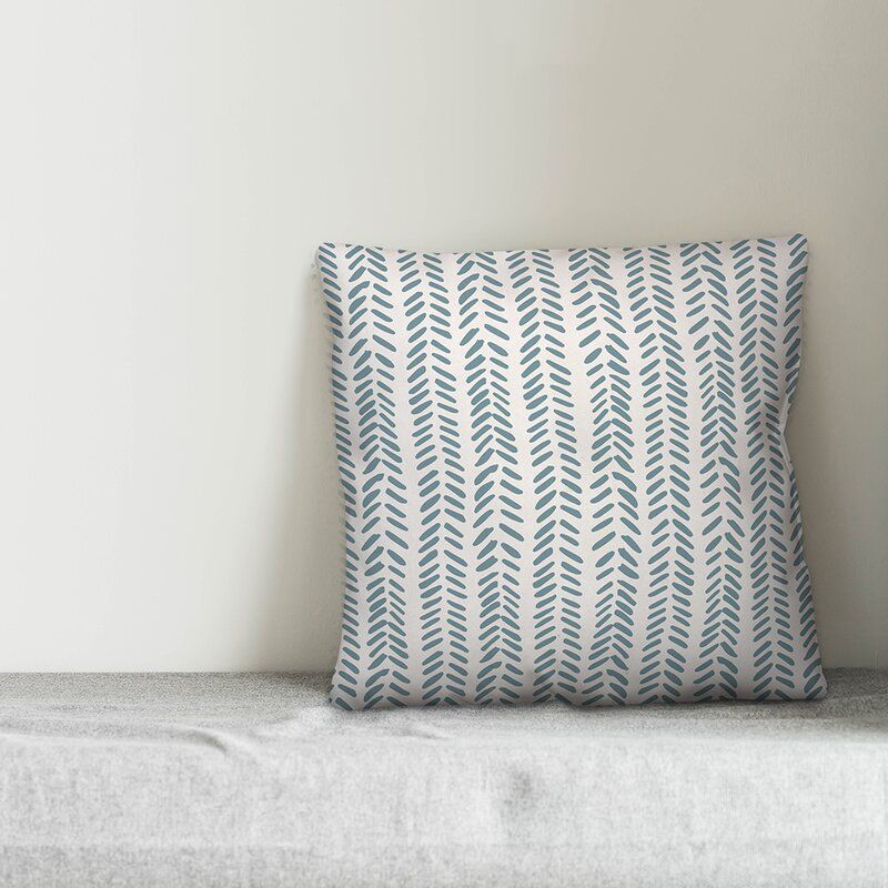 Flavio Modern Herringbone Throw Pillow With Insert-16"x16" thumbnail 2