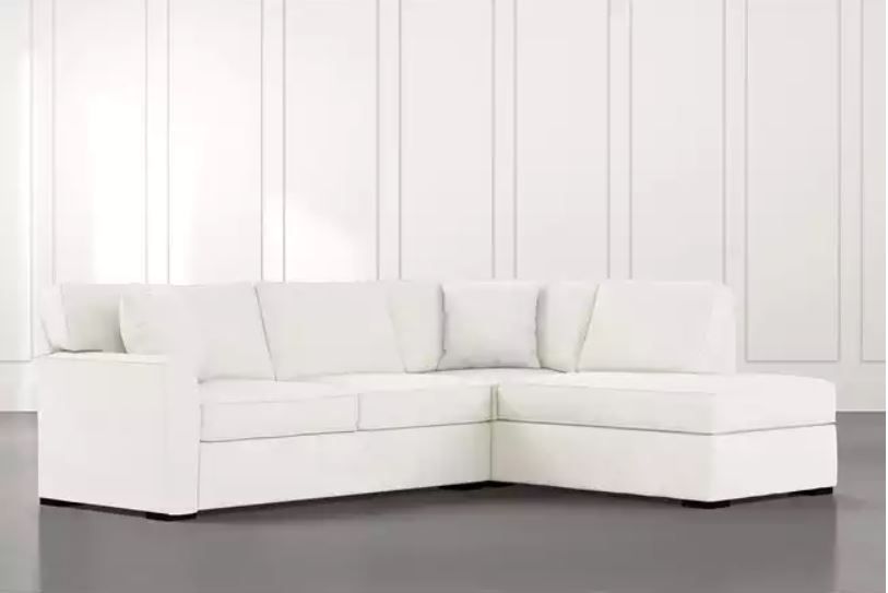 Aspen White 2 Piece Sectional with Right Arm Facing Chaise thumbnail 2