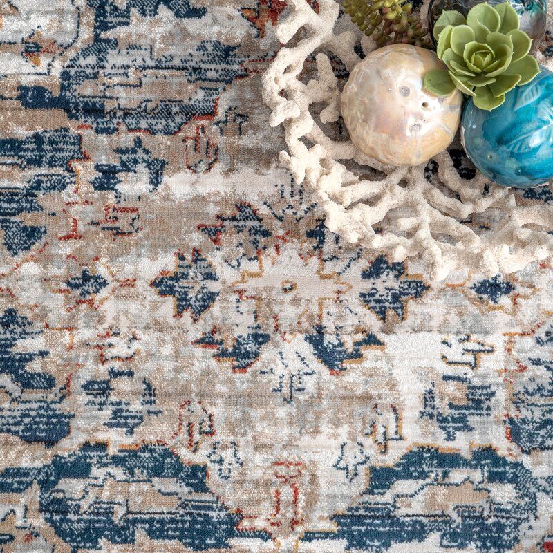 Wagner Oriental Tan Gray Area Rug-6'7"x9' thumbnail 4
