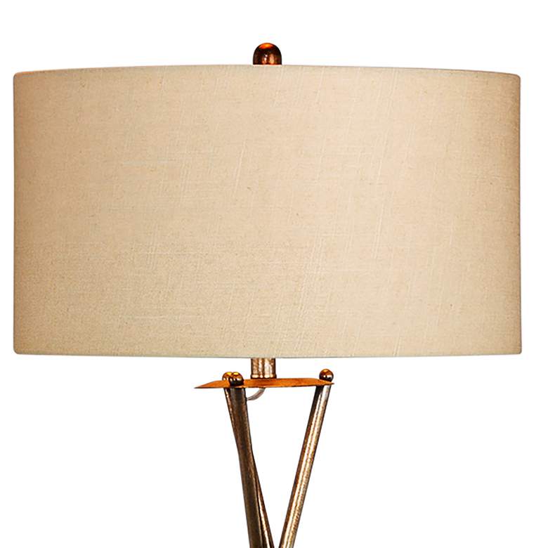 Breslen Rusted Silver Tripod Metal Floor Lamp thumbnail 5