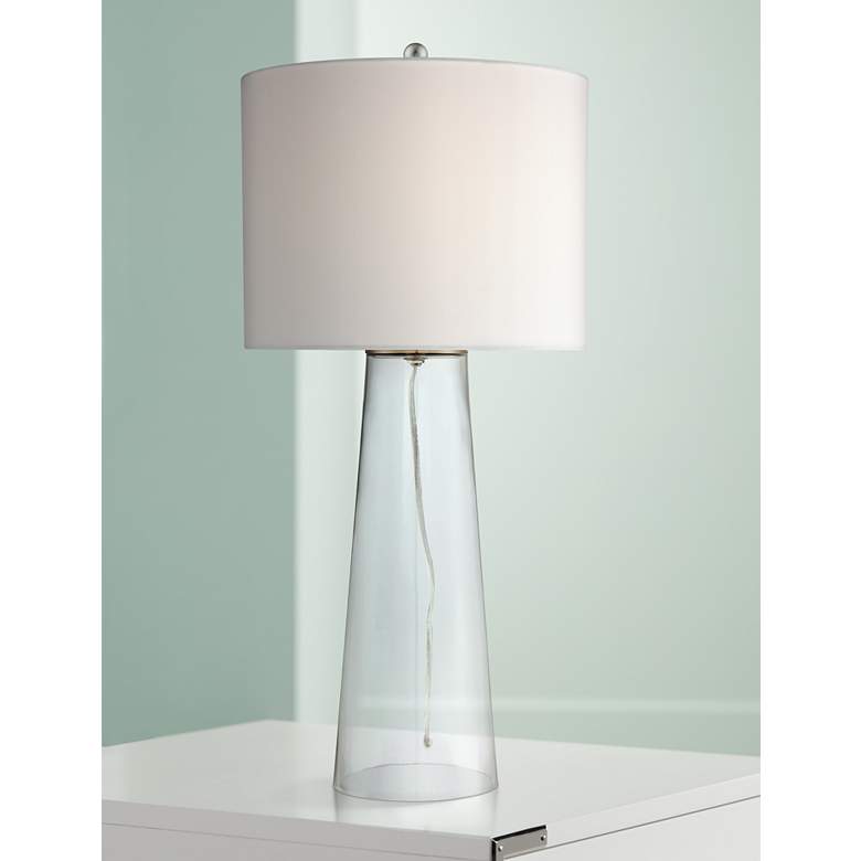 Marcus Clear Glass Tapered Column Table Lamp thumbnail 2