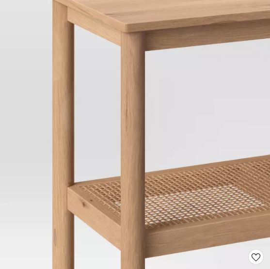 4 Shelf Wood Cane Bookcase thumbnail 3
