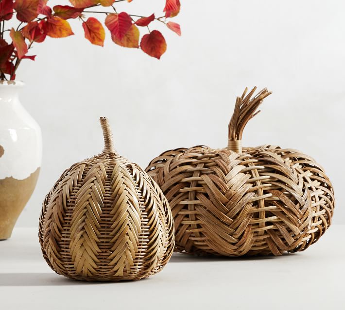 Handwoven Rattan Pumpkins medium thumbnail 2