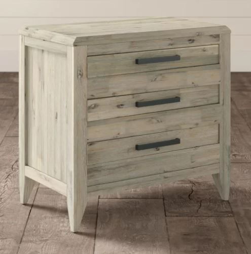 Glynda 3 Drawer Solid Wood Nightstand thumbnail 2