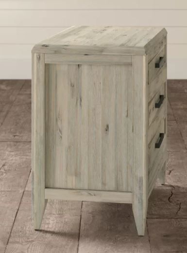 Glynda 3 Drawer Solid Wood Nightstand thumbnail 3
