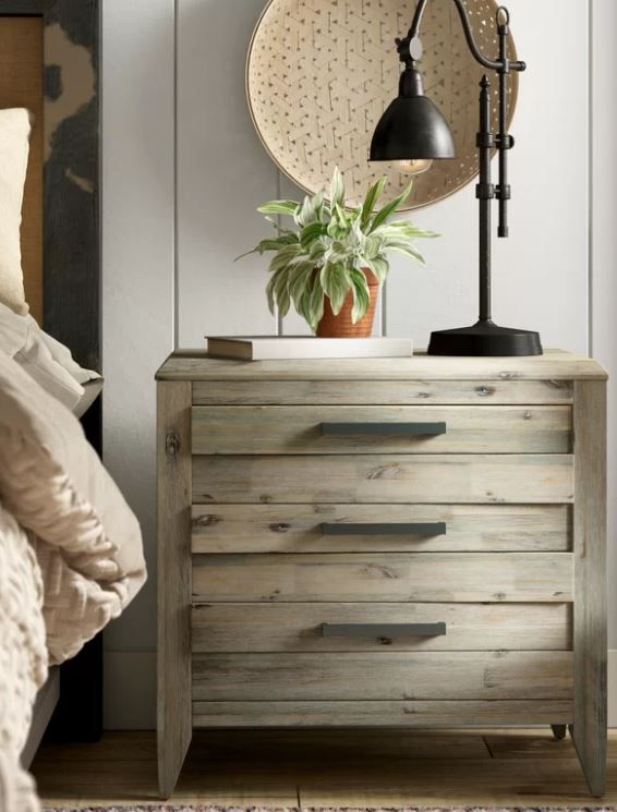Glynda 3 Drawer Solid Wood Nightstand thumbnail 4