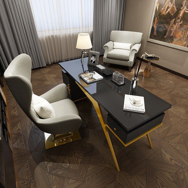 Customer Ultra Modern Black Writing Desk thumbnail 2