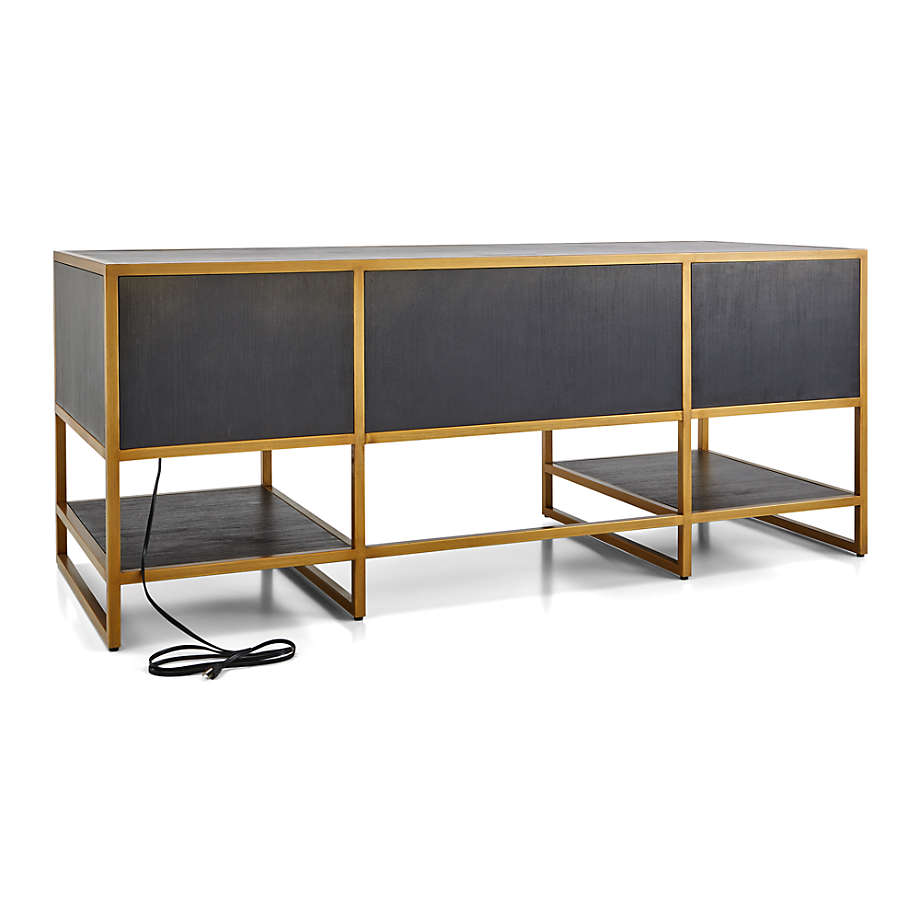 Customer Oxford Black Executive Desk with Power Outlet thumbnail 3