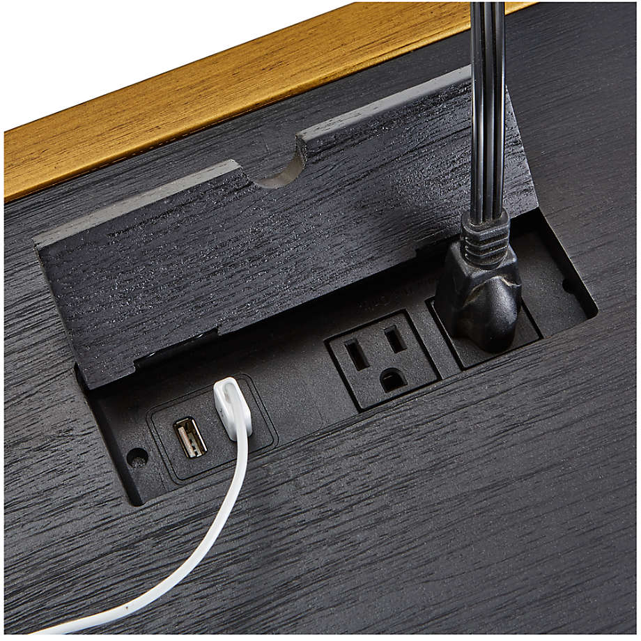 Customer Oxford Black Executive Desk with Power Outlet thumbnail 6