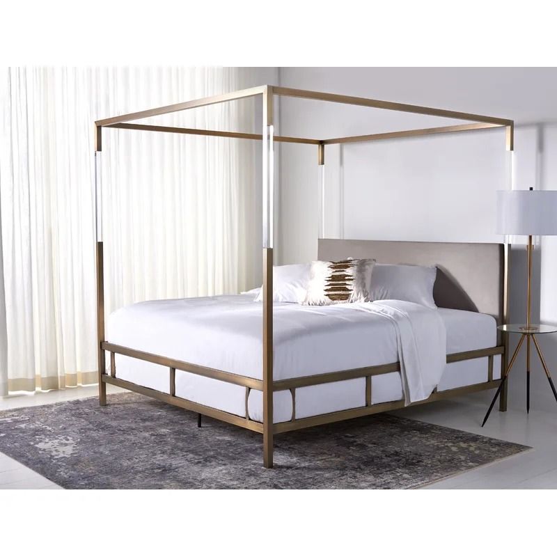 Bowdoin Upholstered Low Profile Canopy Bed-King thumbnail 2