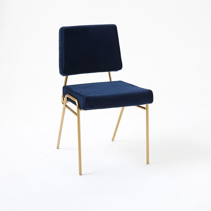 Wire Frame Upholstered Dining Chair Performance Velvet thumbnail 2