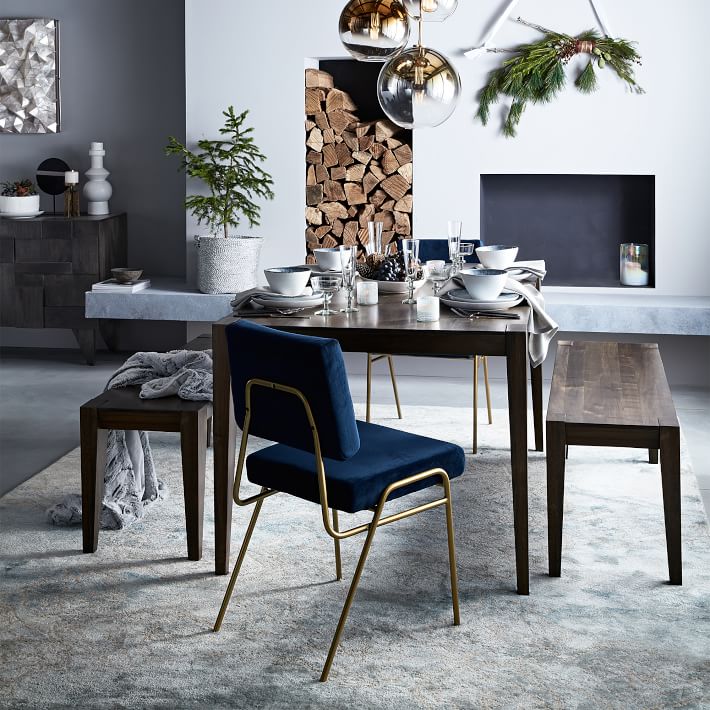 Wire Frame Upholstered Dining Chair Performance Velvet thumbnail 5