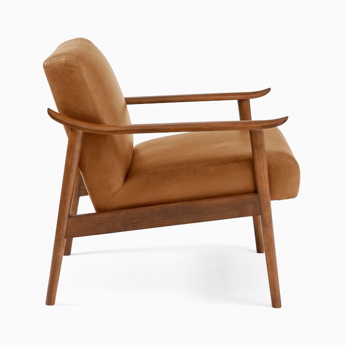 Mid Century Leather Show Wood Chair thumbnail 2