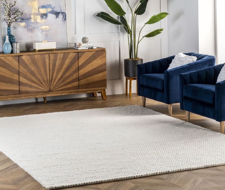 Off White Braided Area Rug-10'x14' thumbnail 2