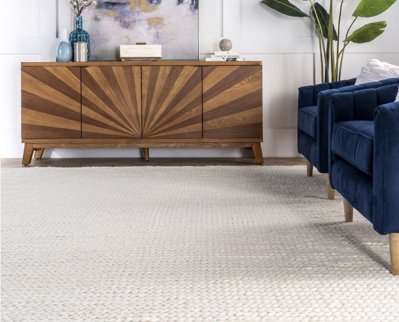 Off White Braided Area Rug-10'x14' thumbnail 3