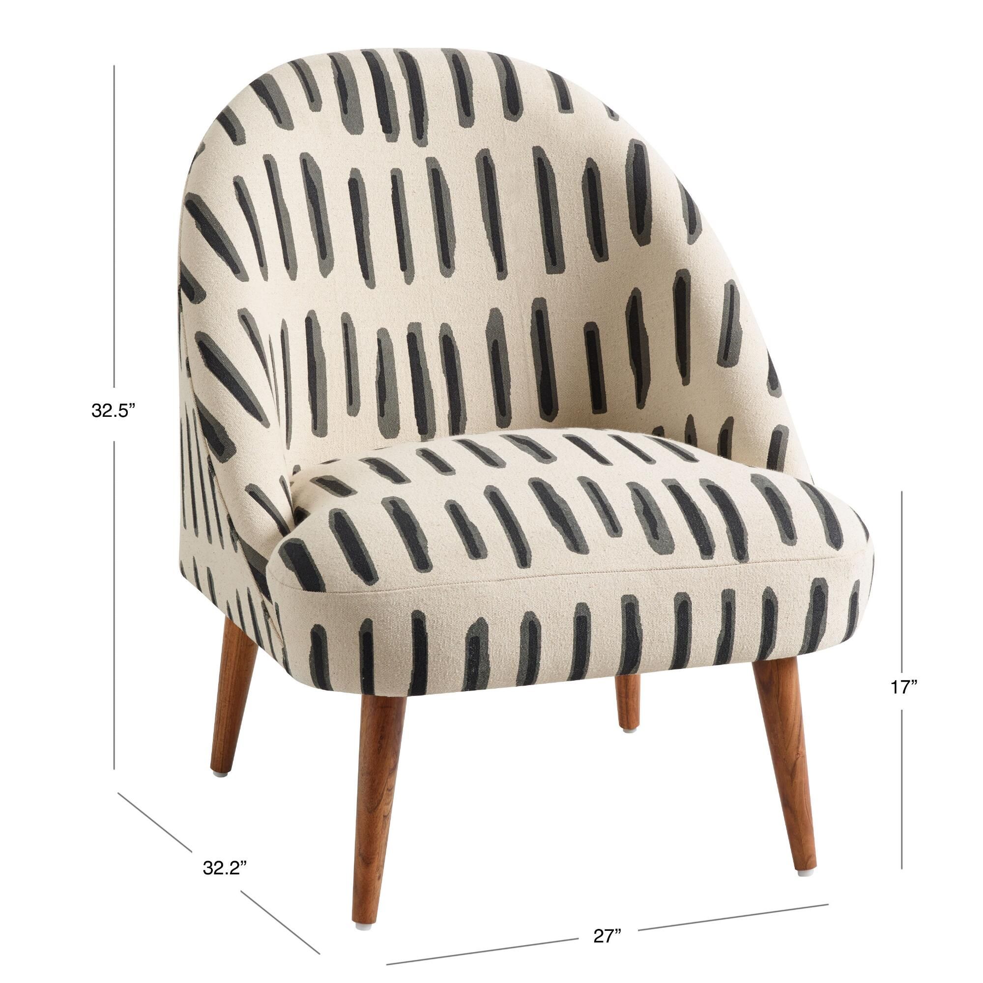 Charcoal Gray and Ivory Dash Tub Chair thumbnail 4