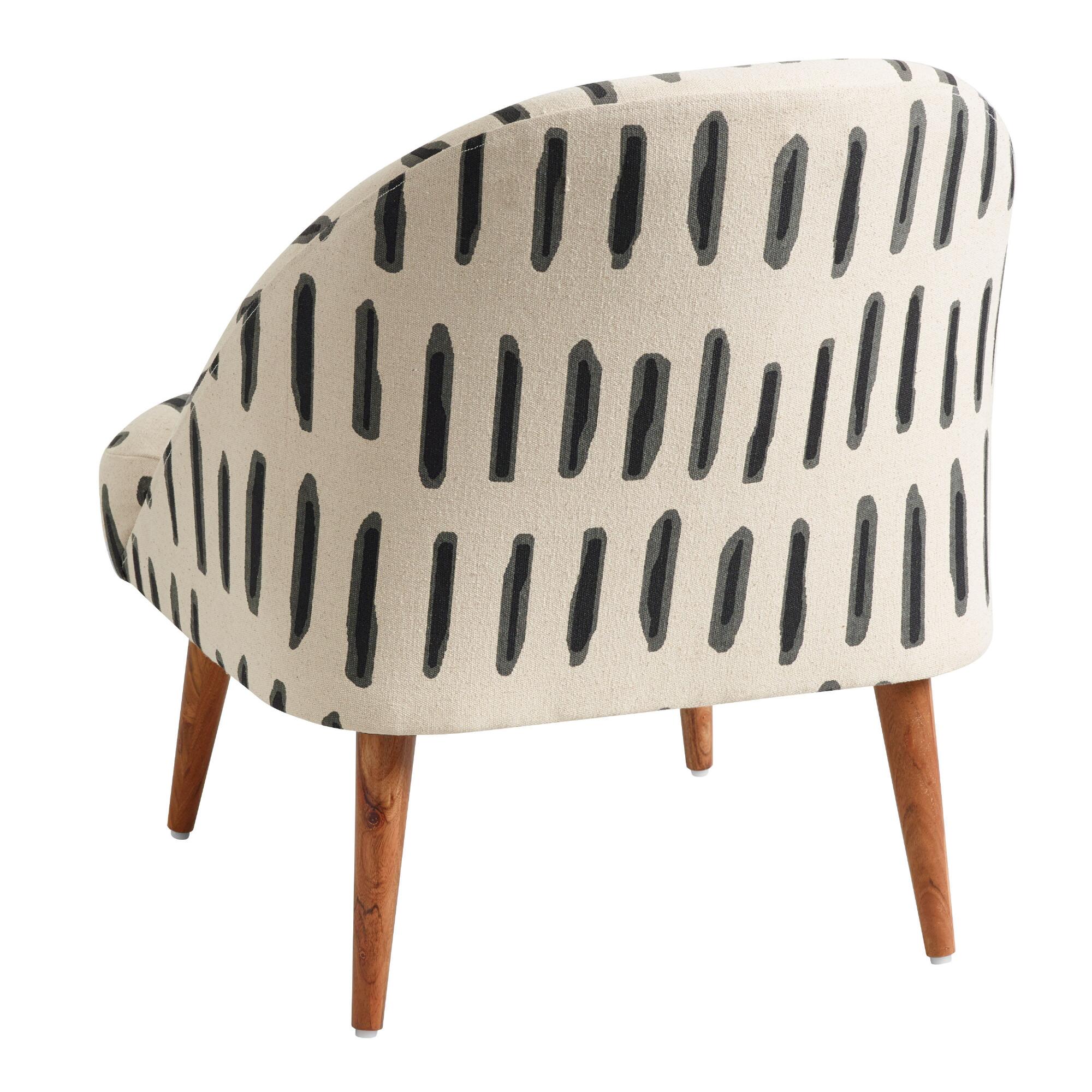 Charcoal Gray and Ivory Dash Tub Chair thumbnail 6