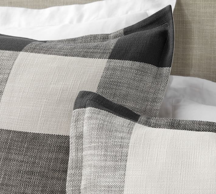 Charcoal Bryce Buffalo Check Cotton Duvet Cover - Full/Queen thumbnail 2