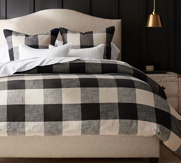 Charcoal Bryce Buffalo Check Cotton Duvet Cover - Full/Queen thumbnail 3