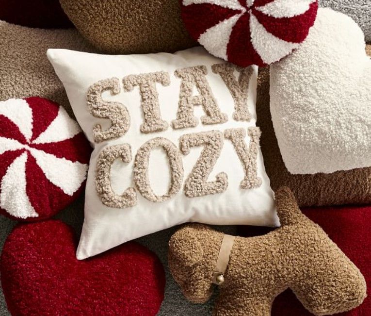 Stay Cozy Teddy Faux Fur Applique Pillow Cover thumbnail 4