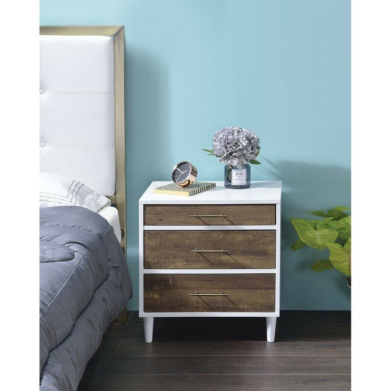 Kamden 3 Drawer Nightstand in White thumbnail 4