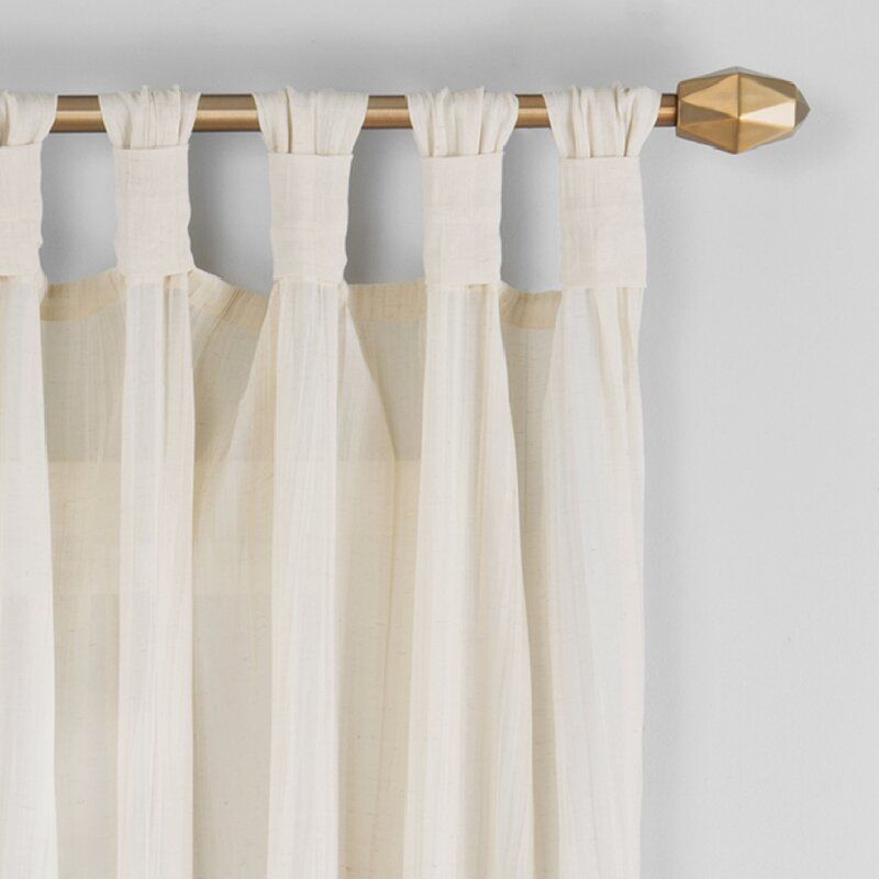 Liebert Solid Semi Sheer Tab Top Single Curtain Panel thumbnail 3