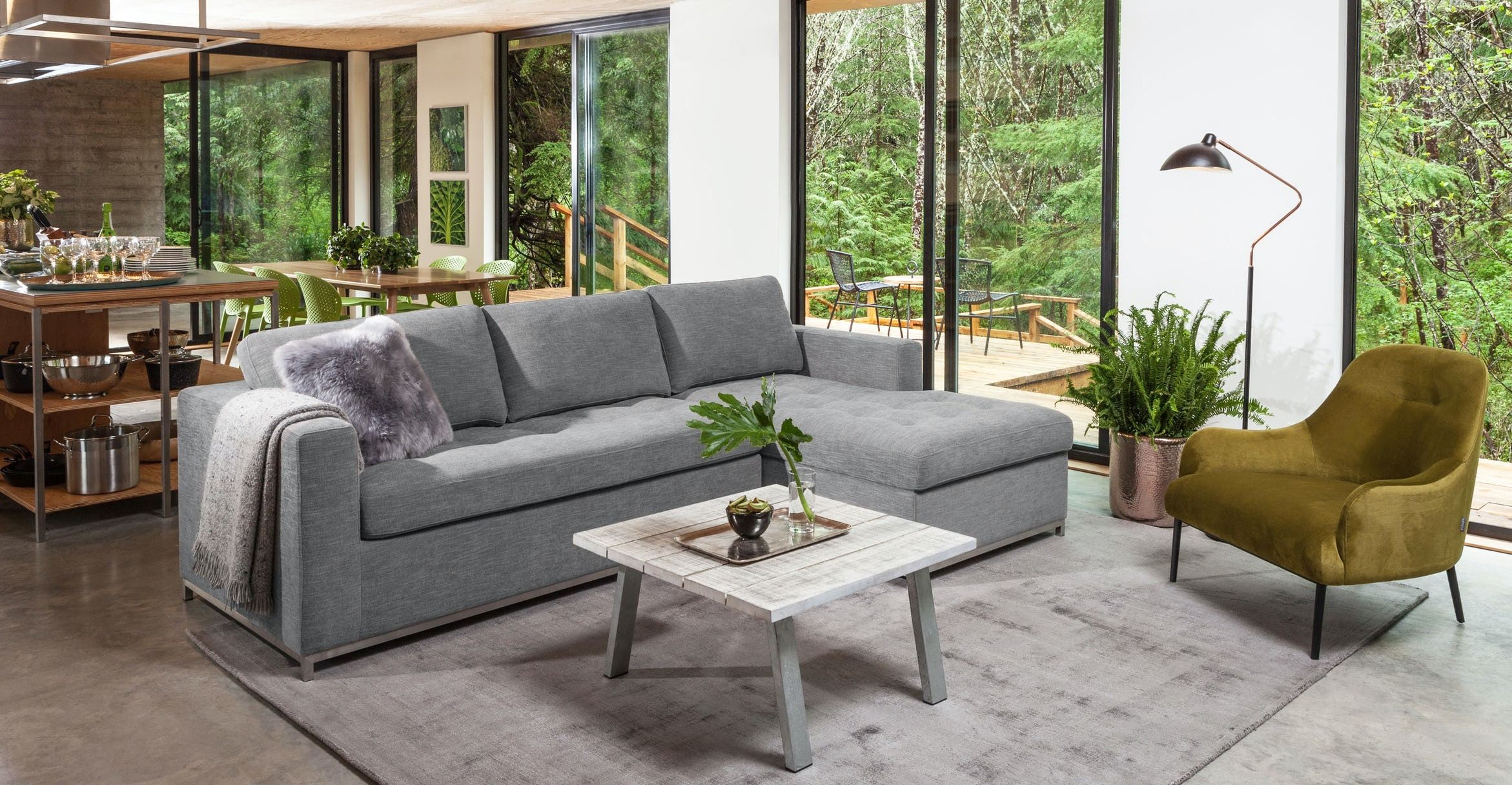 Soma Dawn Gray Right Sofa Bed thumbnail 2
