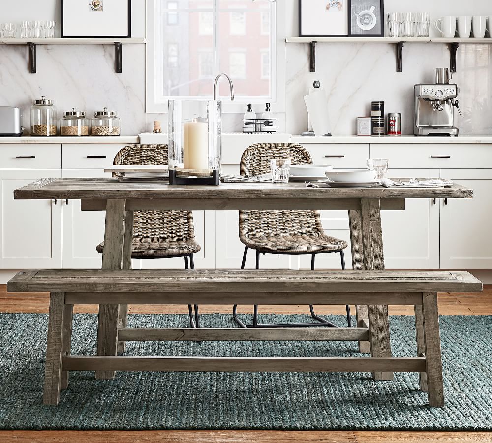 Bartol Reclaimed Wood Dining Bench thumbnail 4