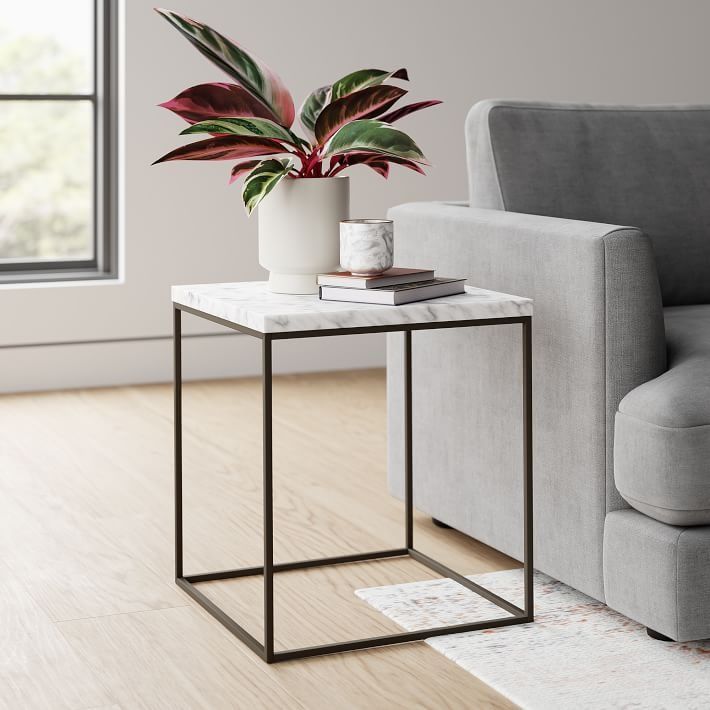 Streamline Square Side Table Marble thumbnail 2