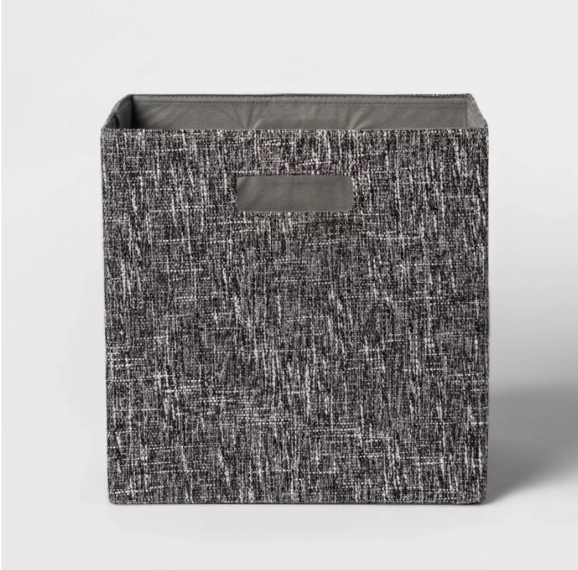 Fabric Cube Storage Bin Black thumbnail 2