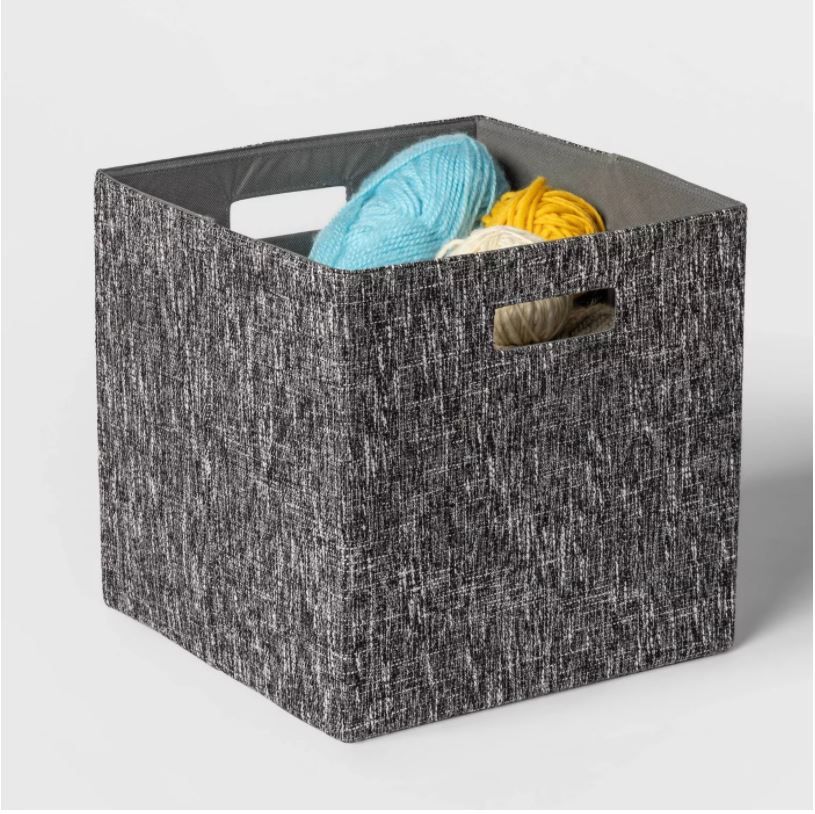 Fabric Cube Storage Bin Black thumbnail 3
