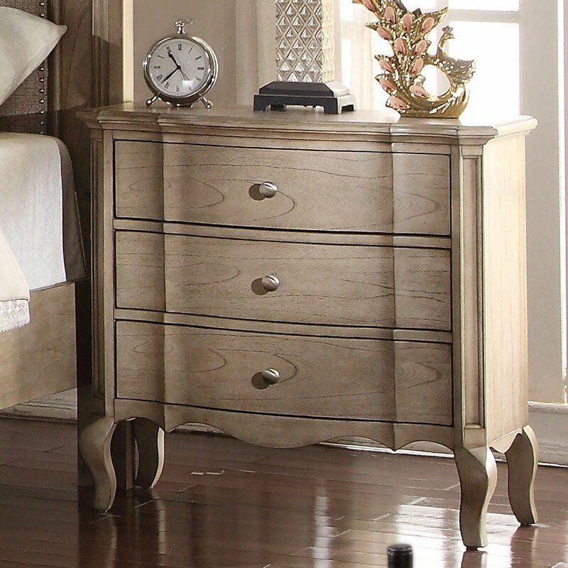 Hymel 3 Drawer Solid Wood Bachelor's Chest in Antique Taupe thumbnail 2