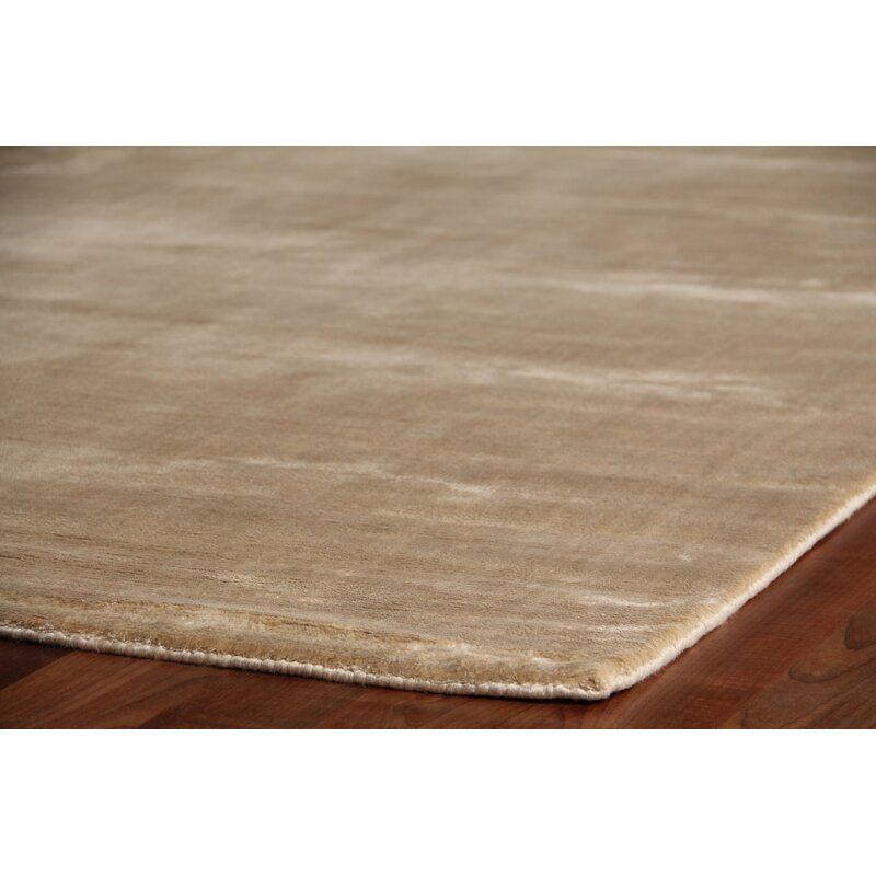 Plain Dove Hand Knotted Beige Area Rug-10'x14' thumbnail 2