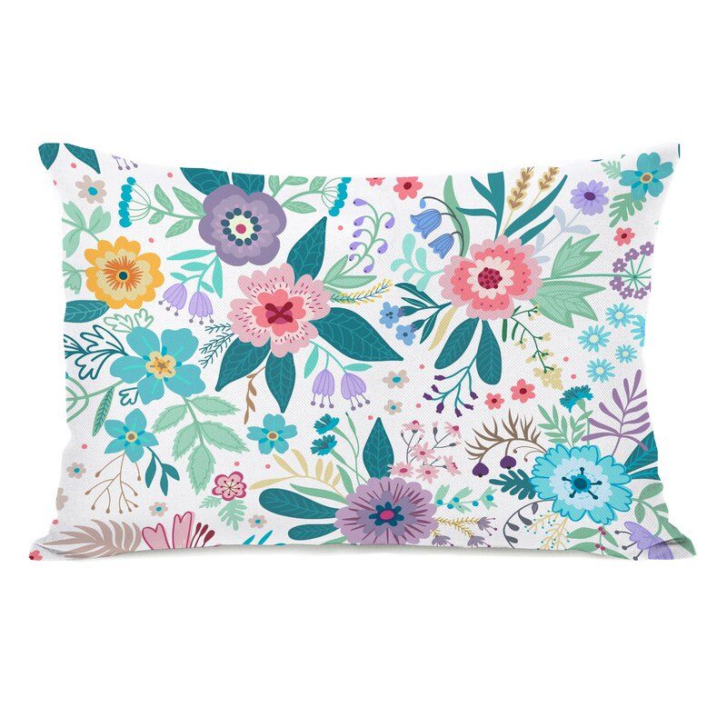 Butner Floral Lumbar Pillow With Insert-18"x18" thumbnail 2