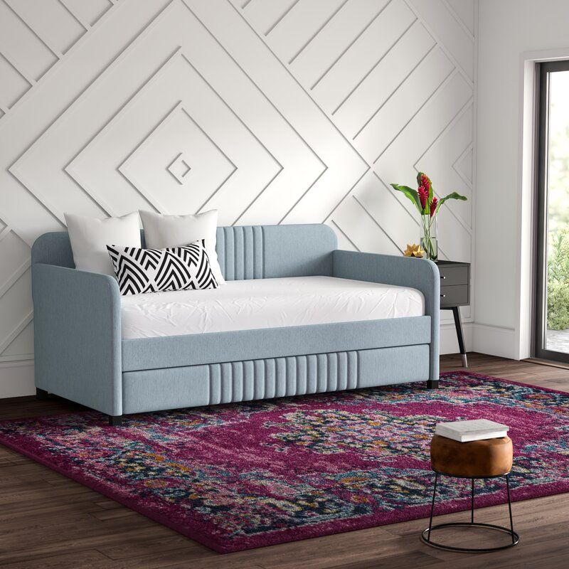 Aaru Upholstered Twin Daybed with Trundle thumbnail 2