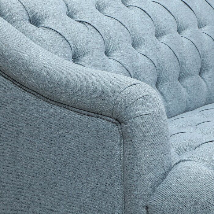 Starkey 73.25 Flared Arm Sofa - Light Blue, Natural Legs thumbnail 3