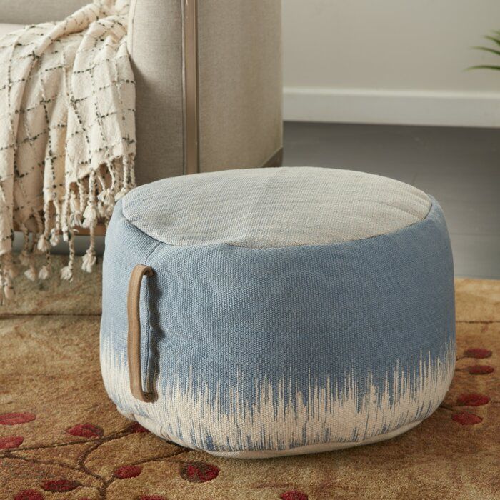 Round Abstract Pouf Ottoman  thumbnail 4