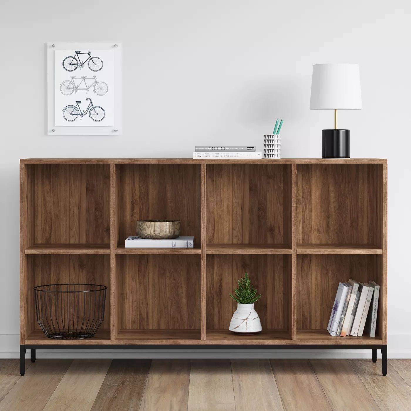 Loring 8 Cube Bookcase Walnut thumbnail 2