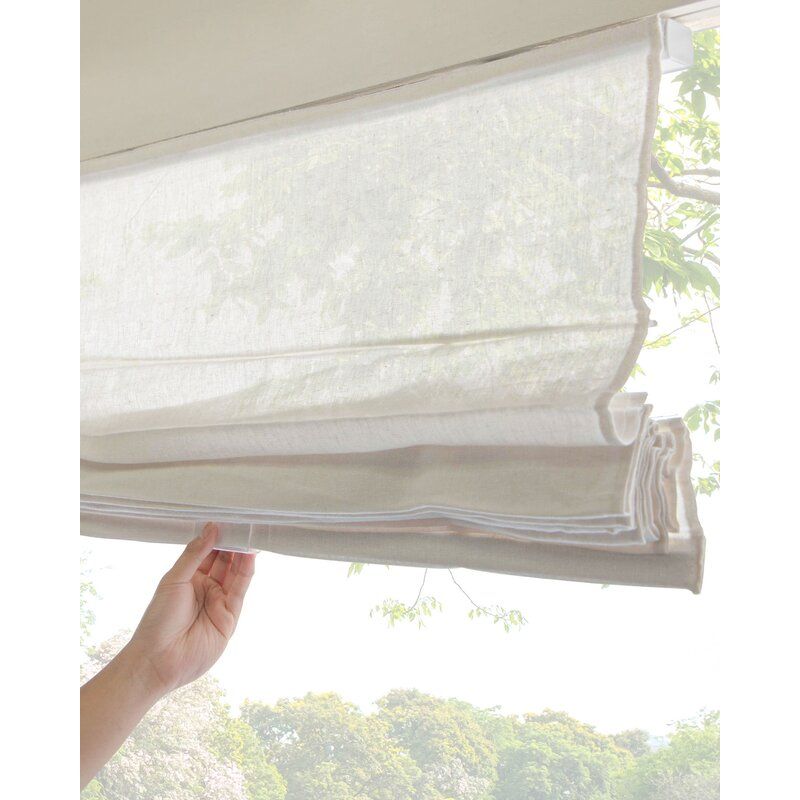 Semi Sheer White Roman Shade thumbnail 3